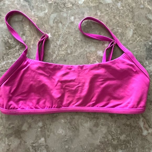 L*Space burnt, faded pink outside, purple inside swim bikini top, preowned, XS - Picture 1 of 4